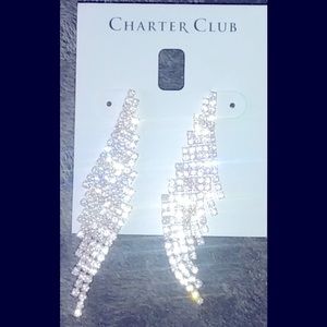 NWT Charter Club Rhinestone Linear Earrings
